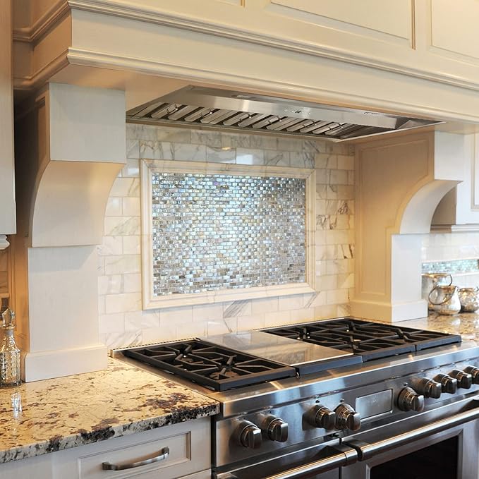 Akicon Range Hood Insert 36 Inch, Ultra Quiet, Powerful Suction Built-in Kitchen Vent Hood, Stainless Steel Ducted Stove Hood with Dimmable LED Lights, 3-Speeds 600CFM
