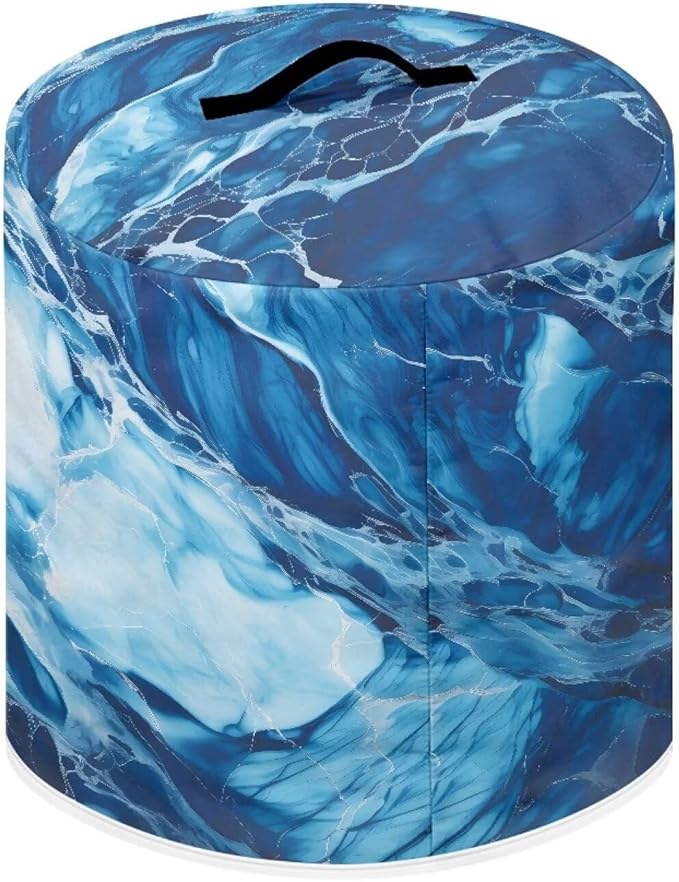 Small Appliance Covers, Dust Cover for 8 Quart Air Fryer & Pressure Cooker Kitchen Appliance Accessories, Pressure Cooker Air Fryer Rice Cooker Dust Cover, Marble Blue