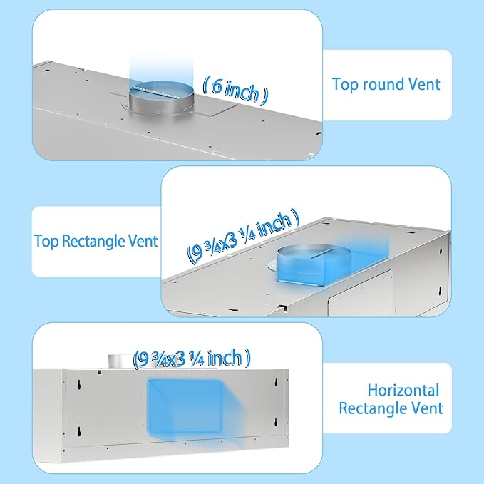 36 inch Range Hood Under Cabinet, 1200 CFM with 4-Speed Gesture Sensing & Touch Control, Stainless Steel Kitchen Stove Vent Hoods with 2 LED Lights, Time Setting, Dishwasher-Safe Baffle Filters