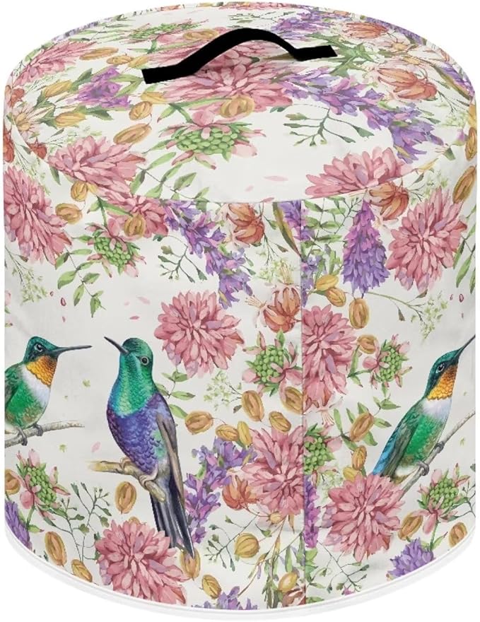 Flashideas Hummingbird Print Pressure Cooker Cover with Storage Pocket Compatible with 8 10 Quart Instant Pot, Durable Rice Cooker Air Fryer Accessories, Waterproof Kitchen Appliances Dust Cover