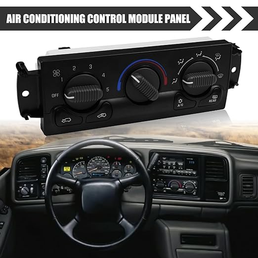 599-218 A/C Heater Climate Control Module Panel Switch for 1999-2002 Chevy Silverado Suburban Avalanche Tahoe GMC Sierra Yukon XL, Front HAVC Control Replace 15054697 15054698 15753263 15753264,etc