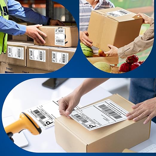 L LIKED 2200 4x6 Thermal Shipping Labels Direct Thermal Printer Labels Compatible with DYMO 4XL Zebra Rollo - White Perforated Strong Adhesive (220/Roll, 10 Rolls)