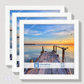 8x8 Picture Frames with Real Glass, White Wooden Square Photo frame Set of 3, Displays 4x4 Picture With Mat or 8x8 Without Mat, Desktop & Wall Collage Frame set