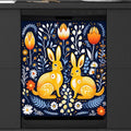 Easter Bunny Beautiful Flowers Dishwasher Magnet Cover, Reusable Refrigerator Panel Stickers Microwave Front Door Covers Magnets for Kitchen Home Appliances Holiday Party Decorations 23 X 26 in