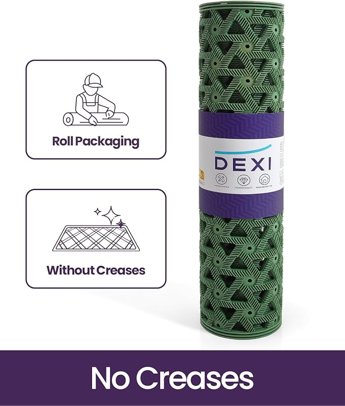 DEXI Front Door Mat Outside Entrance Rubber 32x48, Welcome Floor Doormat Heavy Duty Non Slip, Dirt Trapper Waterproof Exterior Entry Mats All Weather for Patio Entryway Drainage, Green