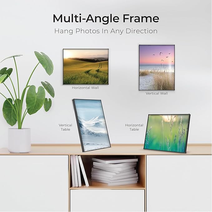 MANTELLO ESSENTIALS 8.5 by 11 picture frame 6 PACK 8.5 x 11 frame Front Loading picture frames 8.5 x 11 Pictures Documents Certificates Diplomas, And More