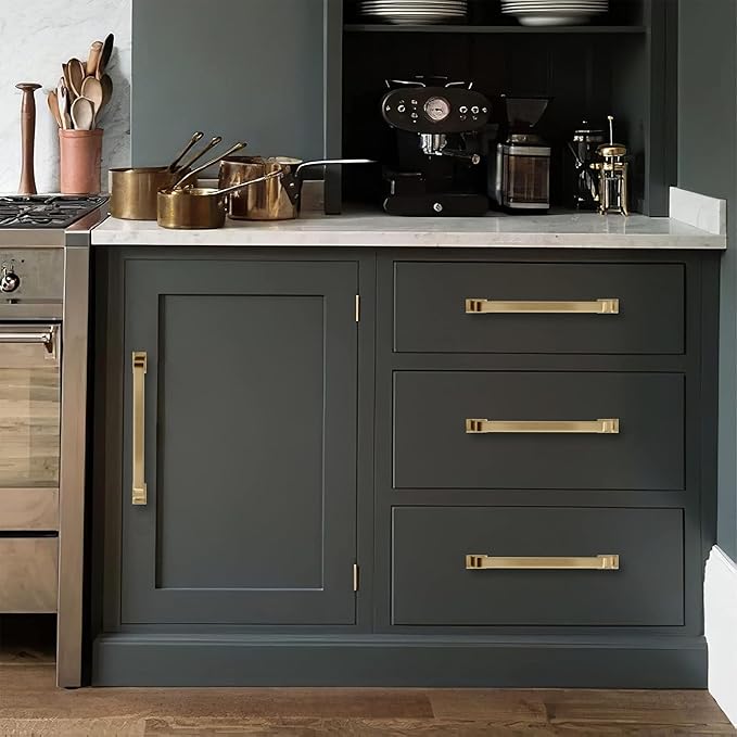 Khtumeware 2 Pack 8 Inch Cabinet Handles - Champagne Bronze Pulls, Warm Brass Drawer Pulls for Kitchen, Cabinets, Cupboards