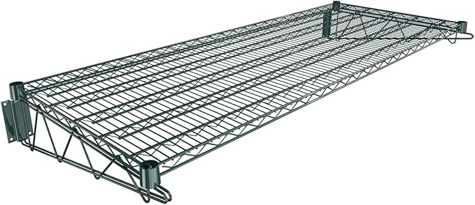 24" x 60" Green Epoxy Wire Wall Mount Shelf