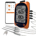 Bluetooth Meat Thermometer Smart Kitchen Thermometers with Timer Mode Temper Mode Digital Instant Read Food ThermometerA Grill Oven Thermometer with 4 Probes for Grill Candy Meat Oven Food Smoker
