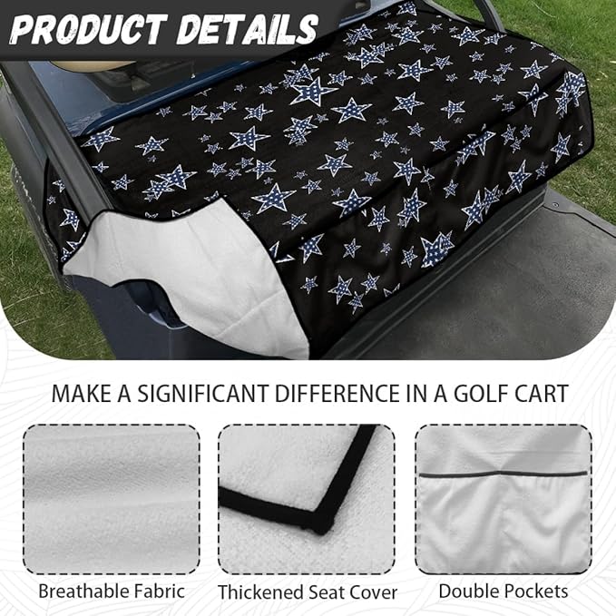 Golf Cart Seat Cover Cushion Designed to Keep Seats Clean and Dry, Featuring Waterproof Layer and Soft Breathable Fabric