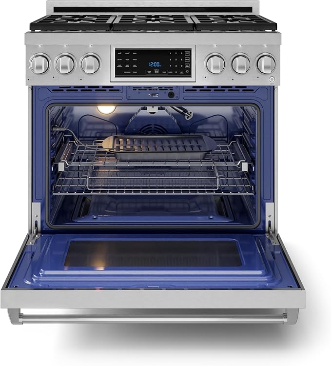 Gordon Ramsay by THOR Kitchen 36 Inch Professional Gas Range with Tilt Panel Touch Control in Stainless Steel