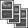 Homeforia 14x20 Double Diploma Frame, High End Oak 14 x 20 Black Wood Certificate Frames with Mat for Two 8.5x11 Diplomas, 20x14 Wooden Dual Award Graduation Frames, Tempered Glass, Wall Kit, Set of 3