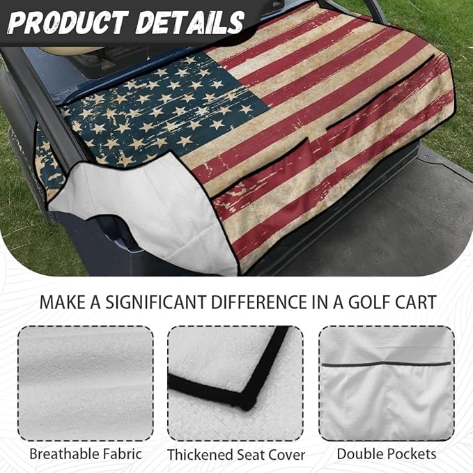 Golf Cart Seat Cover Cushion Made from Soft Microfiber Fabric, Designed to Absorb Sweat and Protect Seats During Outdoor Use