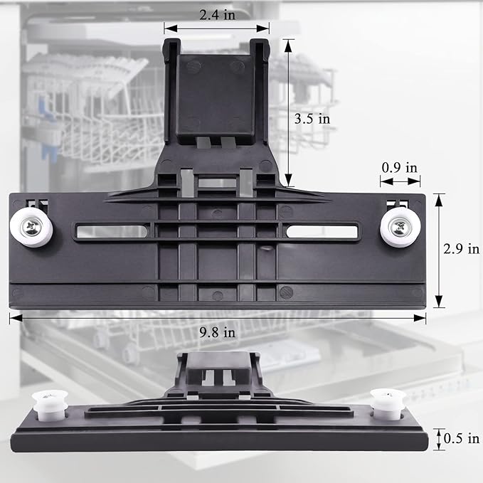 Funmit W10350376 Dishwasher Top Rack Adjuster Part Repair Kit (10pcs) with Upgraded W10195840 & W10195839 & W10250160 & W10508950 Upper Parts Replacement for Whirlpool Kenmore Dishwasher