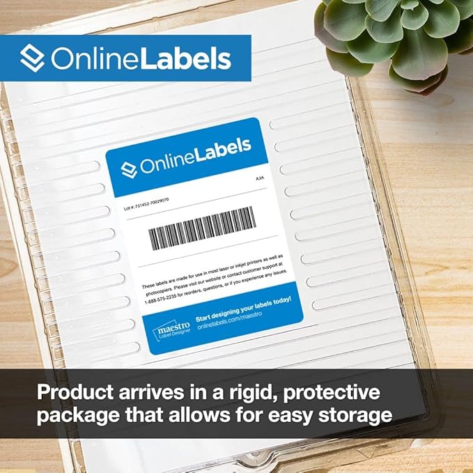 2.5" Round Labels - Permanent Adhesive, White Matte - Great for Candle and Jar Lids, Products, Favor Labels - Pack of 3,000 Circle Stickers, 250 Sheets - Inkjet/Laser Printers, OL350WX. OnlineLabels