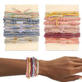 YONOY Boho Hair Tie Bracelets for Women, 20 Pcs 5 Styles Hair Elastics for Thin and Thick Hair/Pony Tails - No Damage
