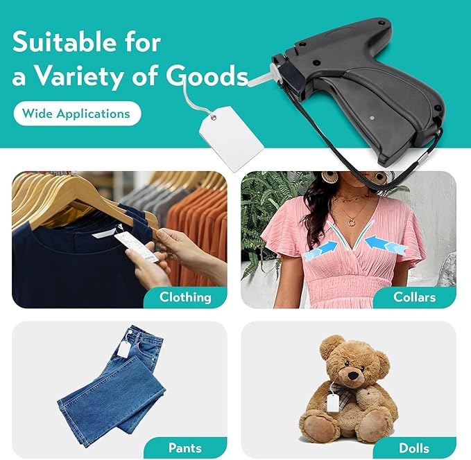 Clothing Label Gun,Standard Retail Price Tag Labeling Gun Kit,Having 5 Needles, 1000 Micro Fasteners,Suitable for Store,Warehouse,Consignment,Yard Sale,etc.(Black-1)