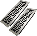 4x14 Inches 2 Pack Heavy Duty Walkable Floor Register Easy Adjust Air Supply Lever Floor Vents - Seattle Design - Vent Cover for Home Floor - Satin Nickel