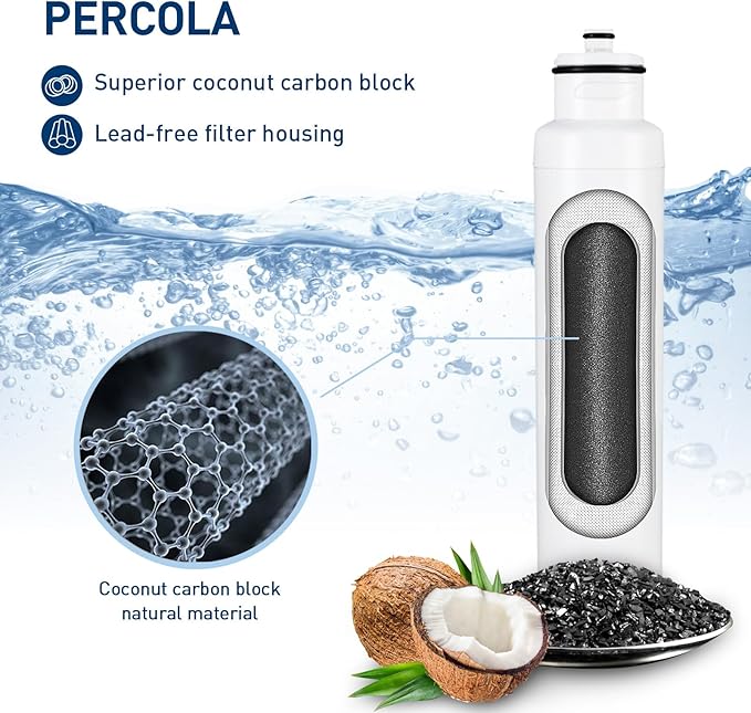 HX2017FR-A Water Filter, Compatible with Hisense® HX2017F-A, HRF266N6CSE1, HRF266N6CSE, HRF209N6CSE, HRF254N6TSE, HRF254N6DSE, HRF210N6CBE, Mora MRF211N6CSE, MRF266N6CSE (3 Pack)