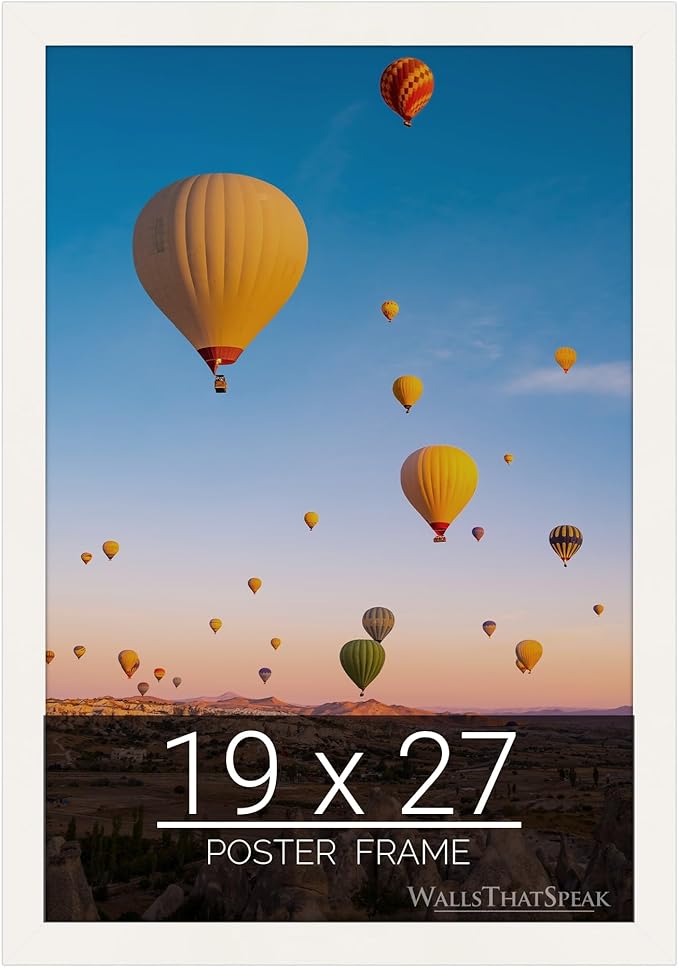 wallsthatspeak 19x27 White Picture Frame for Puzzles Posters Photos or Artwork