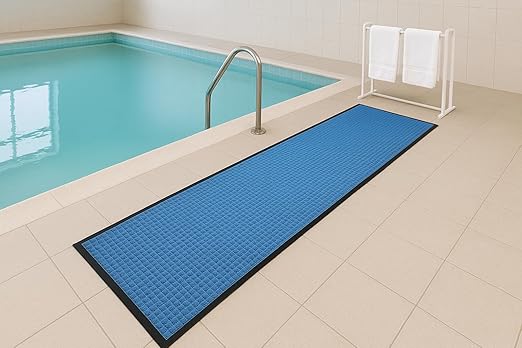 Guardian WaterGuard Indoor/Outdoor Wiper Scraper Floor Mat, Rubber/Nylon, 3'x10', Blue