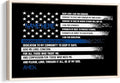 Personalized Police Poster & Framed Canvas, Police Officer Prayer Thin Blue Line Home Office Decor, Custom Name Bedroom Living Room Aesthetic Wall Art Gift For Men, Women, Son
