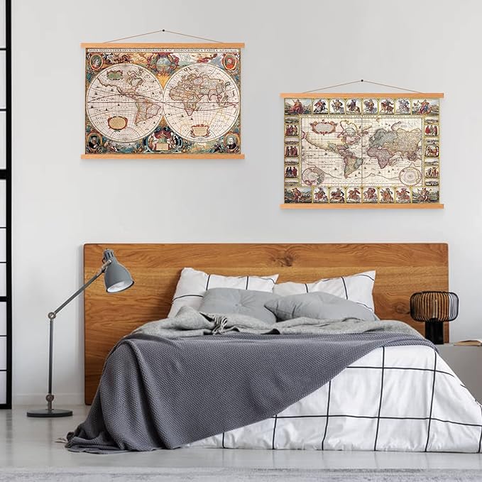 33x23 33x24 33x22 Poster Frame, Magnetic Light Wood Wooden Frame Hanger for Photo Picutre Canvas Artwork Art Print Wall Hanging (1 Pack, 33", Teak Color)