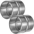 Vent Systems 4'' Inch - Pack of 2 - Galvanized Steel Duct Connector - Round Ventilation Duct Extension - Metal Vent Coupler - Metal Hose Coupling - Galvanized Pipe Connector