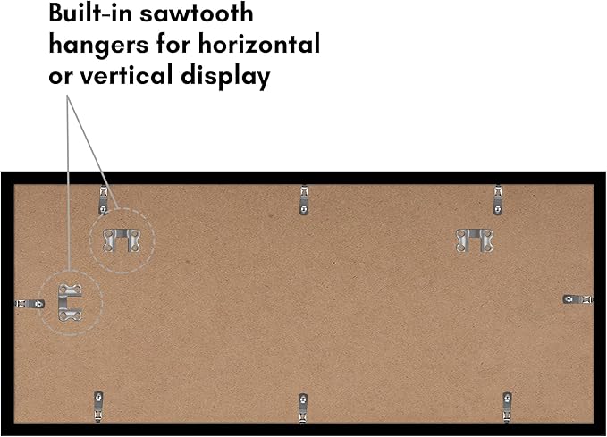 Americanflat 11x27 Picture Frame with Polished Plexiglass - Set of 5 - Use as 8x24 Frame with Mat or Display 11x27 Photo Without Mat - Galleria Collection - Picture Frames for Wall Display - Black