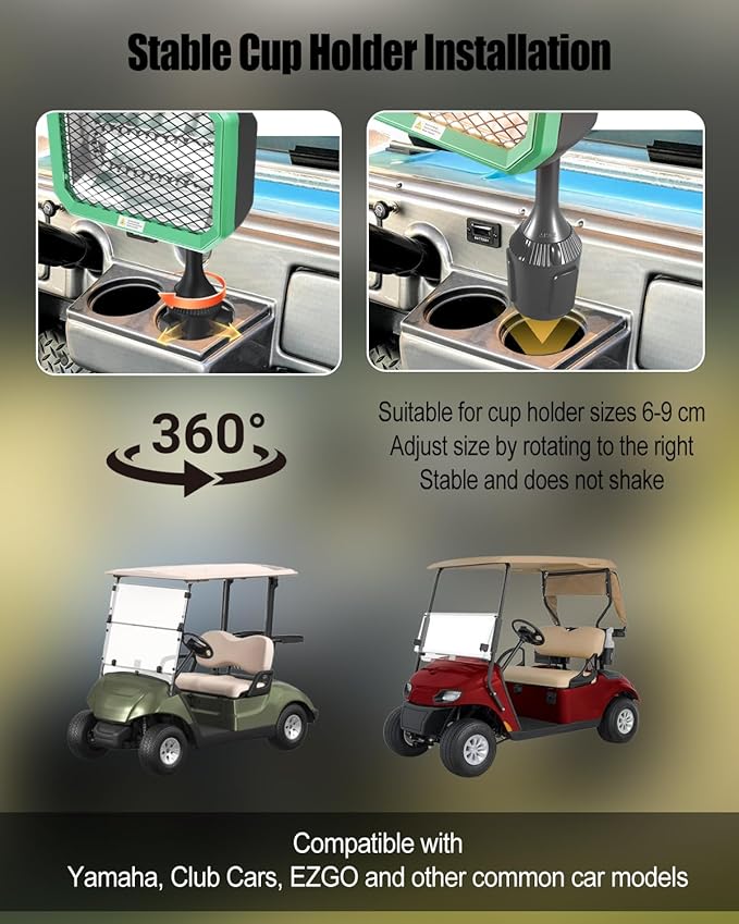 48V Golf Cart Electric Heater, Battery Operated Heater for Golf Cart Accessories, 400W Safe and Quiet Carbon Fiber Heating, Compatible with Club Car Yamaha EZGO