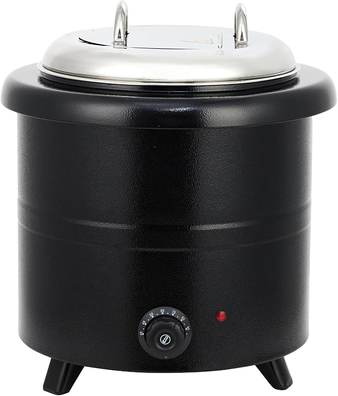 13.7QT Commercial Grade Soup Warmer Kettle with Hinged Swing Lid and Detachable Stainless Steel Insert Pot, Electric Soup Pot for Restaurants, Catering, Buffet, Party, Big Family
