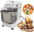 TECHTONGDA Commercial Dough Mixer Mixing Machine, 30QT Dough Kneading Machine with Timing Function, Spiral Stand Mixing Machine, Double Acting Double Speed, Baking Equipment for Restaurant Pizzeria