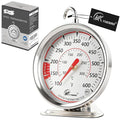Oven Thermometer 2.4 Inch Oven Temperature Gauge with 360° Rotating Hook Baking Thermometer Hang or Stand Design 50-300°C/100-600°F for Gas/Electric Ovens, Grill, BBQ