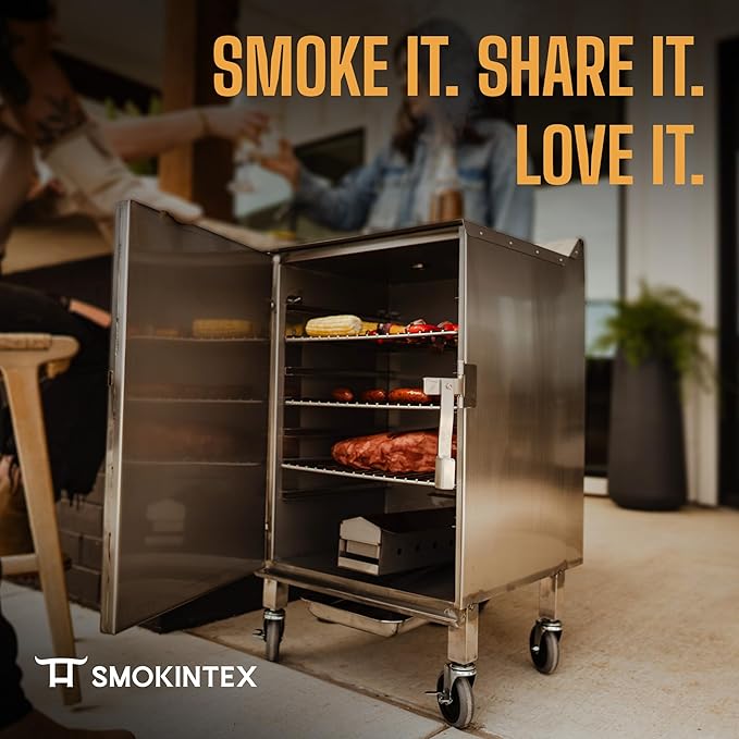 SmokinTex 'The OG' Electric Smoker - Spacious & Insulated Stainless Steel Meat Smoker with 700W Heating, & Temperature Control for BBQ, Jerky, Vegetables