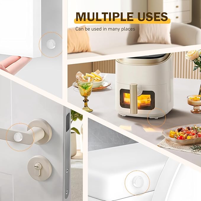 240 Pcs Cabinet Door Bumpers, 1/2" Diameter Self Adhesive Clear Cupboard Door Drawer Bumpers for Kitchen Cabinets Cutting Boards Picture Frames