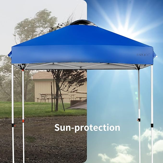 Tangkula Outdoor Pop-up Canopy Tent, 6.6 x 6.6 FT Height Adjustable Commercial Instant Canopy w/Portable Roller Bag, 4 Weight Bags, Outdoor Camping Sun Shelter for Camping, Party