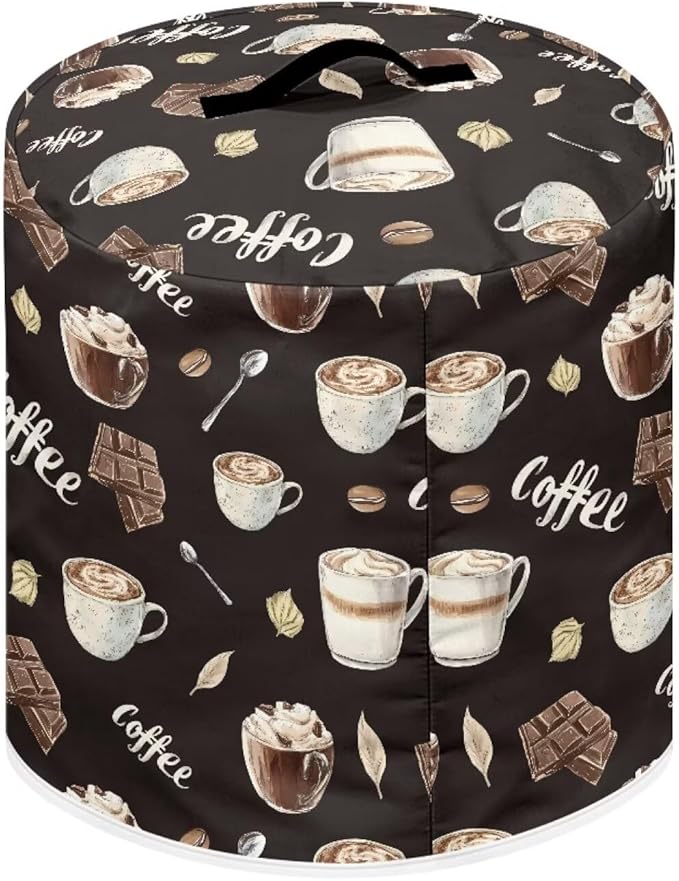 Chocolate Latte 3 Quart Pressure Cooker Dust Cover with Top Handle and Storage Pocket Kitchen Appliance Decor Air Fryer Rice Cooker Covers Machine Washable