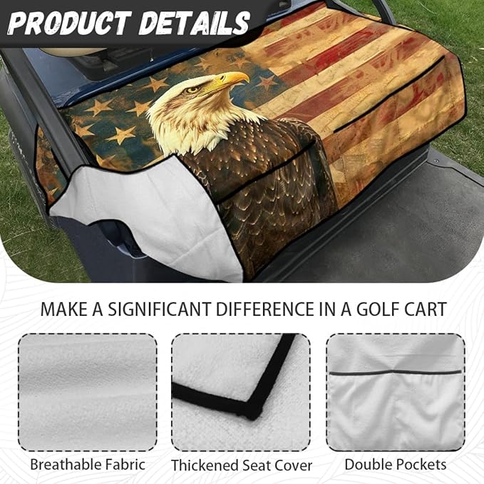Golf Cart Seat Cover Cushion Designed for Outdoor Durability, Featuring Breathable Fabric, Waterproof Layer and Secure Seat Fit