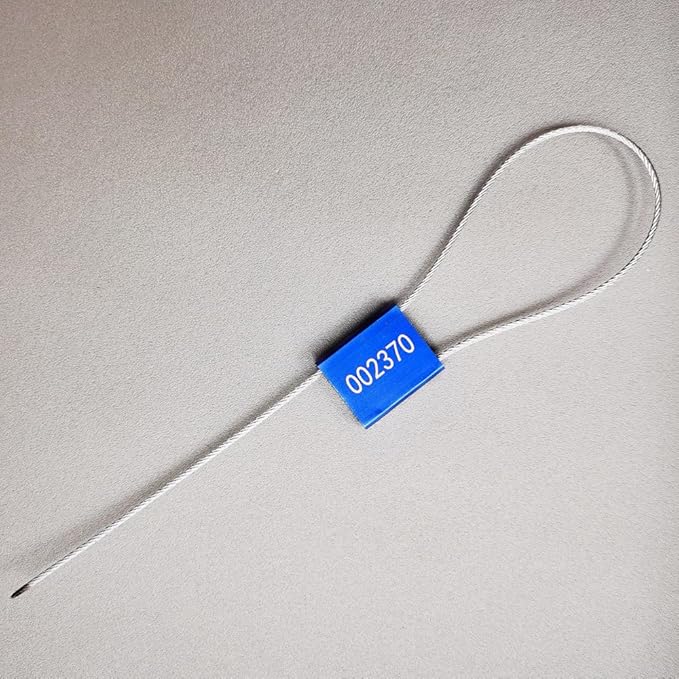 Heavy Duty Pull Tight Steel Metal Security Seals Numbered Tags Alumium Alloy Tamper Proof Shipping Self-Locking Disposable Padlock (Navy Blue, 50pcs)