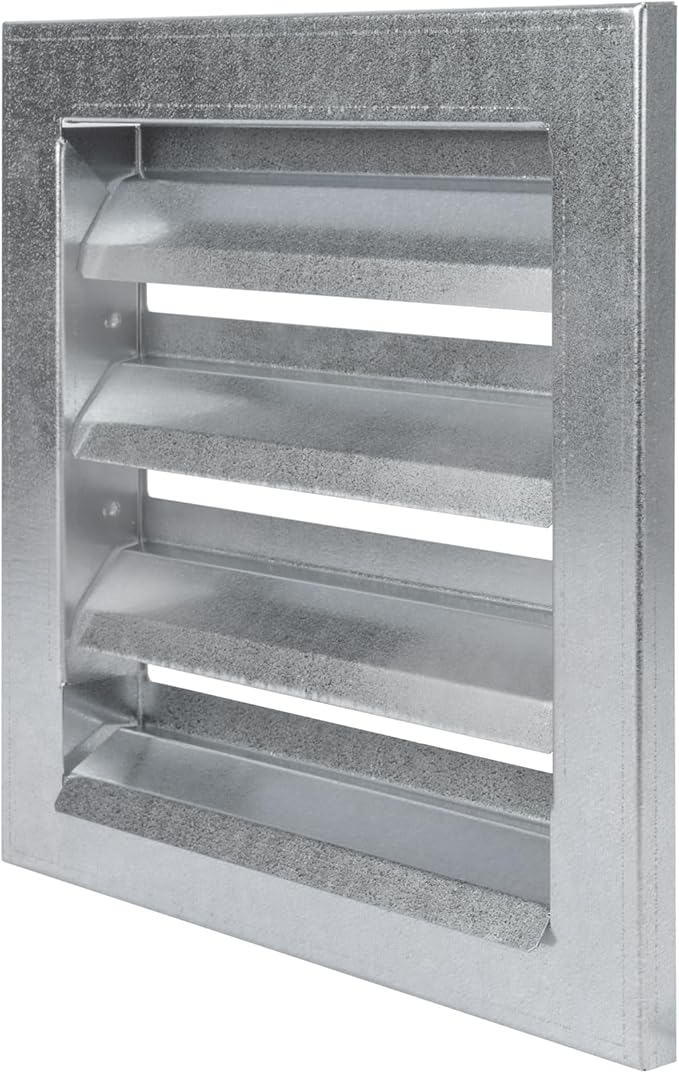 Repa Market 8" x 8" Inch Heavy Duty Galvanized Steel Exhaust Vent - Air Intake Wall Louvered Vent Grille - Outdoor/Indoor HVAC Vent Register - HVAC Crawl Space Durable Air Gable Vent