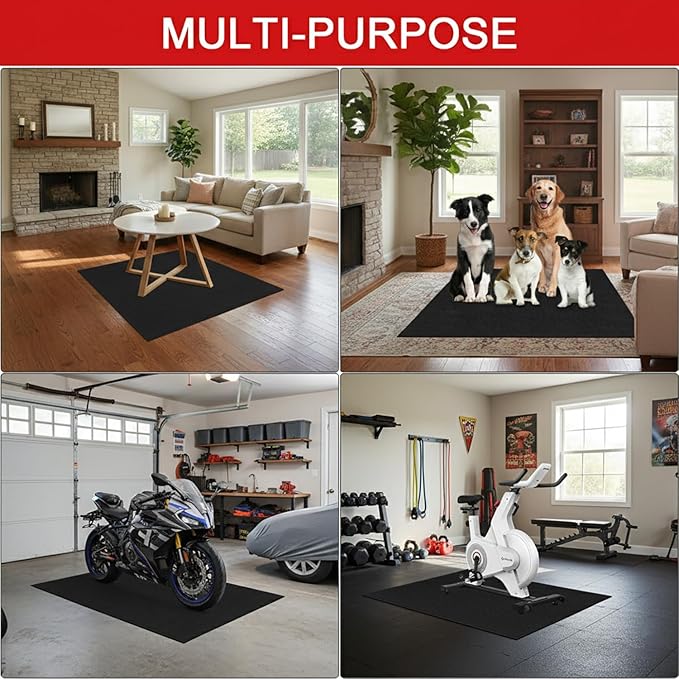 Golener 2-Pack Oil Spill Mats - Garage Floor Mat, Absorbent Oil Pad, Premium Maintenance Mat, Waterproof, Contain Liquid, Protect Garage Surface from Spill & Stain, Reusable, Durable, Black, 36”x59”