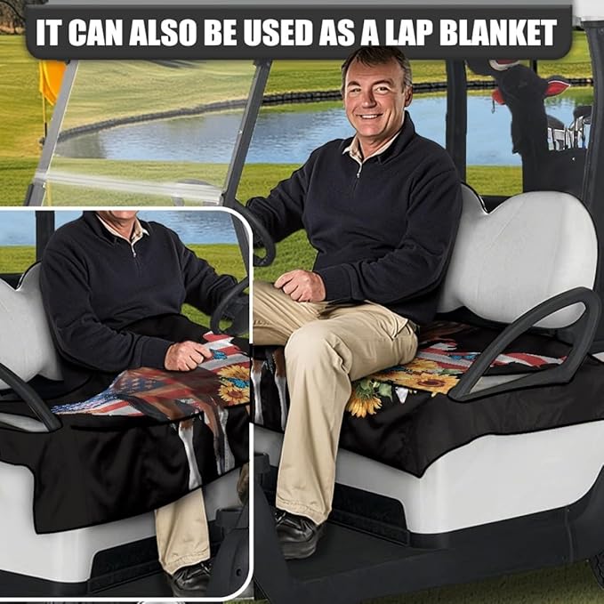 Golf Cart Seat Cushion Cover Designed for Outdoor Conditions, Made with Soft Microfiber Fabric, Waterproof Layer and Non-Slip Backing