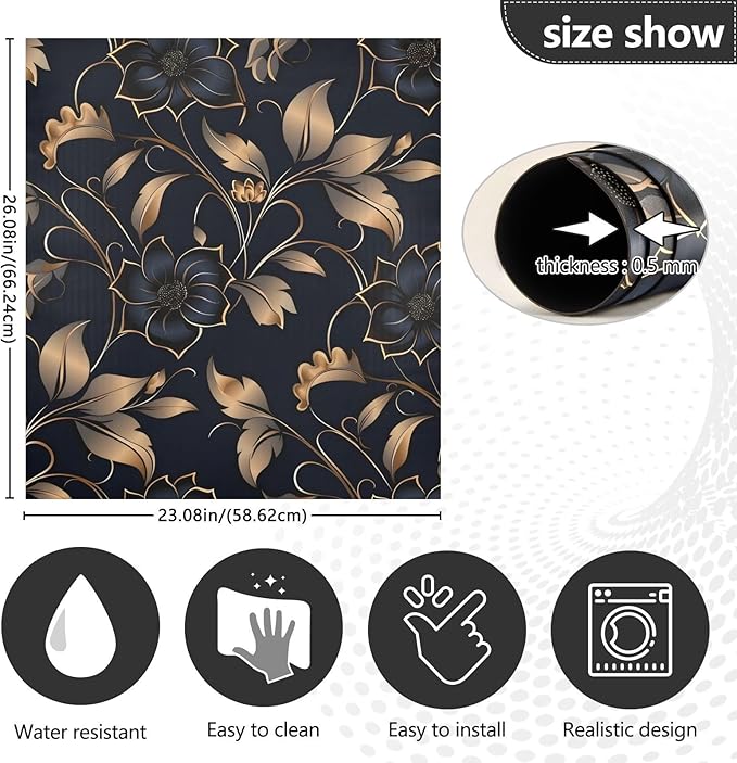 senya Dishwasher Magnet Cover Panel for The Front Dark Black Flowers Dish Washer Door Sticker Home Kitchen Decoration Refrigerator Magnet Art Decor