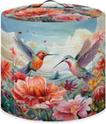 Hummingbird Floral Air Fryer Cover Washable Pressure Cooker Dust Cover for 3 Qt Small Kitchen Appliance Cover with Top Handle Dust Protection Bread Cover