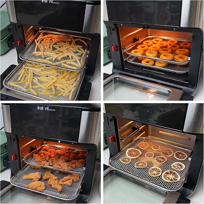 3-Pack Cooking Crisper Trays: Mesh Stainless Steel Replacement Trays Fit Instant Pot Air Fryer Oven 10QT - Max Airflow - BPA-Free - Teflon-Free - 2026