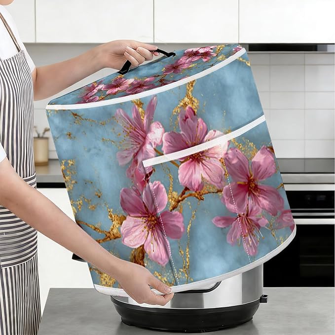Rice Cooker Cover, Dust Cover for Kitchen Appliances with Handle and Storage Pocket, Easy to Clean Kitchen Decor Gift, Fits 3-6-8 Quart Instant Pot, Slow Cooker and Air Fryer