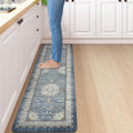 Collive Kitchen Rugs Anti Fatigue, Cushioned Kitchen Floor Mats Waterproof, Non Skid Comfort Standing Mats for Office, Sink, Laundry, 17”x59”, Blue