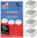 Clear Tall Square Adhesive Rubber Bumper Pads - Rubber Feet for Speakers, Electronics, Furniture, Appliances, Audio Equipment - 50 Pieces