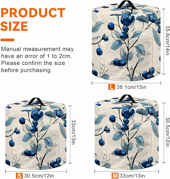 Kitchen Appliance Accessories Dust Cover for 3-6-8 Quart Instant Pot, Pressure Cooker, Air Fryer & Crock Pot,Decorative Appliance Cloth Cover with Top Handle & Storage Pockets (Beige, 6 Quart)