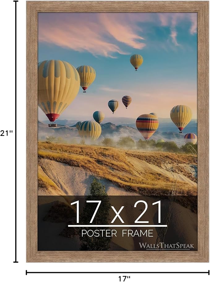 wallsthatspeak 17x21 Brown Barnwood Picture Frame for Puzzles Posters Photos or Artwork